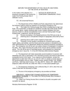 Adoption Notice of Emergency Rule – (F-9) – Sample