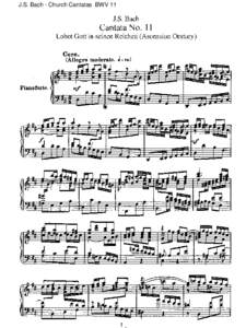J.S. Bach - Church Cantatas BWV 11  1