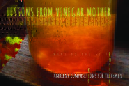 LESSONS FROM VINEGAR MOTHER The music you’re about to hear was inspired by an amazing woman, Bengta Stenlund. Bengta is a tenth generation practitioner of an almost lost art; she is a reader, or “Daughter,” of the