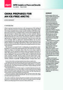 China prepares for an ice-free Arctic, SIPRI Insights on Peace and Security no[removed]