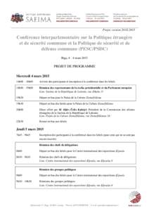 Projet, versionConférence interparlementaire sur la Politique étrangère et de sécurité commune et la Politique de sécurité et de défense commune (PESC/PSDC) Riga, 4 – 6 mars 2015