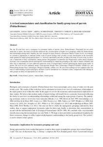 A revised nomenclature and classification for family-group taxa of parrots (Psittaciformes)