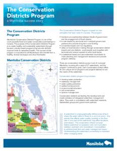 The Conservation Districts Program a Manitoba success story The Conservation Districts Program