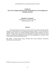 Household Sample Surveys in Developing and Transition Countries  Chapter II Overview of sample design issues for household surveys in developing and transition countries