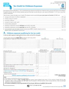 T P- 1 .D.C- V[removed]Pag e 1 T Tax Credit for Childcare Expenses  Schedule