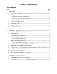 Guideline on CGP Registration Table of Contents Item Page Registration