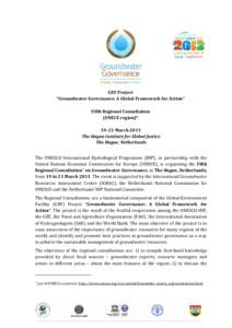  GEFProject “GroundwaterGovernance:AGlobalFrameworkforAction”  FifthRegionalConsultation (UNECEregion)*