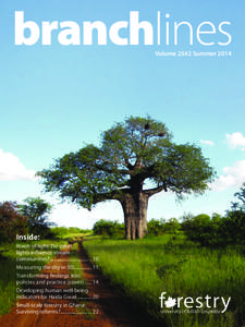 branchlines Volume 25#2 Summer 2014 Inside: Rivers of light: Do street lights influence stream