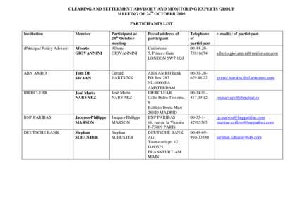 Euroclear / Clearstream / Eurex / Markt / Frankfurt / LCH.Clearnet / Deutsche Bank / Banca Intesa / Financial economics / Finance / Financial system