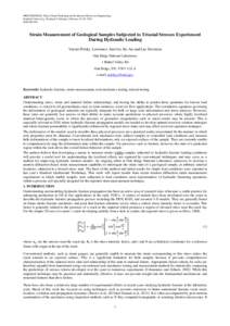 PROCEEDINGS, Thirty-Ninth Workshop on Geothermal Reservoir Engineering Stanford University, Stanford, California, February 24-26, 2014 SGP-TR-202 Strain Measurement of Geological Samples Subjected to Triaxial Stresses Ex