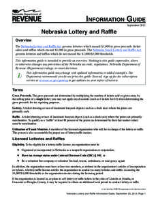Information Guide  September 2013 Nebraska Lottery and Raffle Overview