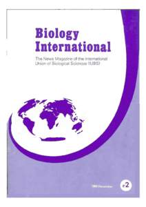 Biology International The News Magazine of the International Union of Biological Sciences (IUBS)  Contents (No. 2, 1980)