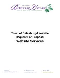 Town of Batesburg-Leesville Request For Proposal Website Services  PO BOX 2329