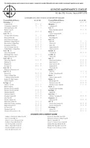 For awards purposes, each county is its own region - except that counties followed by the same number are grouped together as one region.  NOVEMBER 2014 HIGH SCHOOL SCORE REPORT SUMMARY County/School Name Champaign - 1