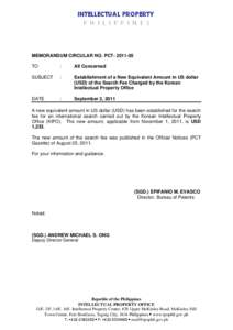 INTELLECTUAL PROPERTY P  H  I  L  I  P  P  I  N  E  S        MEMORANDUM CIRCULAR NO. PCT[removed]