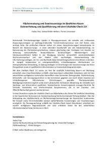 8. Dresdner Flächennutzungssymposium (DFNS) – Mai 2016 Session 4 - Flächenplanung Flächennutzung und Daseinsvorsorge im ländlichen Raum: Datenerhebung und Qualifizierung mit dem Vitalitäts-Check 2.0 Stefan