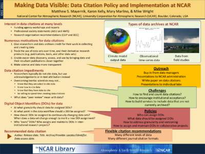 Data management / Computing / Information science / Information technology / Academic publishing / National Center for Atmospheric Research / Digital object identifier / Curriculum