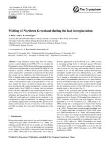 The Cryosphere, 6, 1239–1250, 2012 www.the-cryosphere.netdoi:tc © Author(sCC Attribution 3.0 License.  The Cryosphere