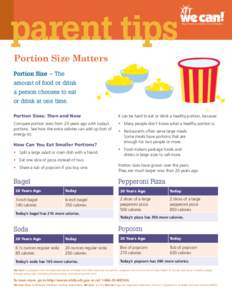 Parent Tips: Portion Size Matters