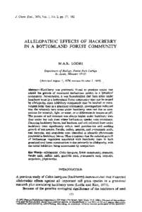 Allelopathic effects of hackberry in a bottomland forest community