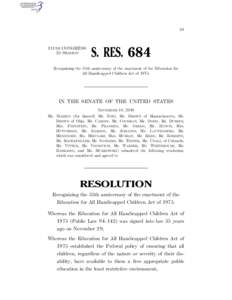 III  111TH CONGRESS 2D SESSION  S. RES. 684