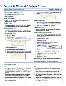 Setting Up Microsoft® Outlook Express Technical Manual: Configuration and Setup