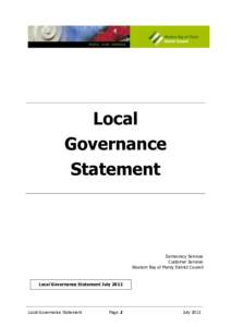 Local Governance Statement Democracy Services Customer Services