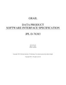 GRAIL DATA PRODUCT SOFTWARE INTERFACE SPECIFICATION JPL DVersion 1.8