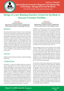 ISSN No: International Journal & Magazine of Engineering, Technology, Management and Research A Peer Reviewed Open Access International Journal