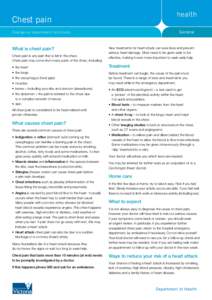 Chest pain General Emergency department factsheets  What is chest pain?