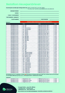 Bestelbon nieuwjaarsbrieven Deze bon faxen of onder open omslag zenden naar: Abimo, Europark Zuid 9, 9100 Sint-Niklaas T, F, , www.abimo.net  	ondergetekende