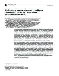 The impact of land-use change on larval insect communities: testing the role of habitat elements in conservation