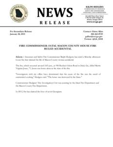 NEWS R E L E A S E For Immediate Release January 20, 2015