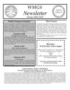 WMGS  Newsletter Winter[removed]WMGS Program Schedule