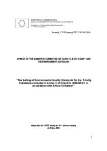 Opinion on Water Framework Directive - Quality Standards CSTEE plenary 28 May 2004