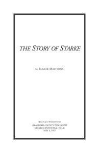 THE STORY OF STARKE  by EUGENE MATTHEWS