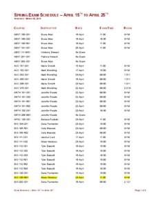 July 18, Intersession Exam Timetable Course  Sec