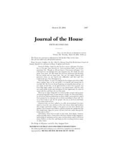 MARCH 25, [removed]Journal of the House FIFTY-SECOND DAY