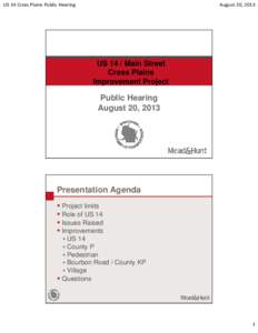 Madison Beltline Study, presentation - Aug. 20, 2013 Public hearing