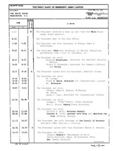 THE DAlL’f DIARY OF PFKSIDENT JIMMY CARTER DATE (MO., Day, Y r.1 LOCATION  JANUARY 25, 1978