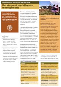 International Year of the Potato[removed]Potato pest and disease management Combating pests and diseases with intensive