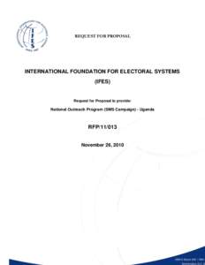 International Foundation for Electoral Systems / United States Agency for International Development / Request for proposal / Proposal / Statement of work / IFES / Business / Sales / Procurement