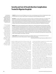 Severity and Cost of Unsafe Abortion Complications Treated in Nigerian Hospitals By Stanley K. Henshaw,Isaac Adewole,Susheela Singh,Akinrinola