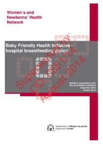 Baby Friendly Health Initiative - hospital breastfeeding policy