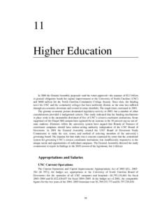 11 Higher Education In 2000 the General Assembly proposed—and the voters approved—the issuance of $2.5 billion in general obligation bonds for capital improvements at the University of North Carolina (UNC) and $600 m