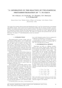 7  Be GENERATION IN THE REACTION OF TWO-PARTICLE PHOTODISINTEGRATION OF  14