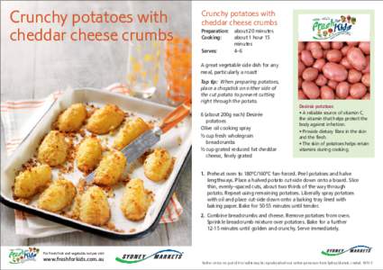 Crunchy potatoes with cheddar cheese crumbs Crunchy potatoes with cheddar cheese crumbs Preparation: