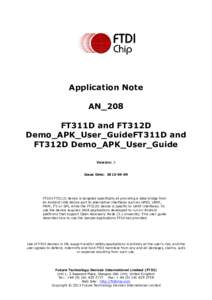 Application Note AN_208 FT311D and FT312D Demo_APK_User_GuideFT311D and FT312D Demo_APK_User_Guide Version1.3