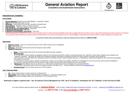 GENERAL AVIATION REPORT Instructions