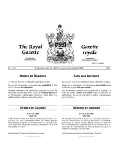 The Royal Gazette / Gazette royale[removed])